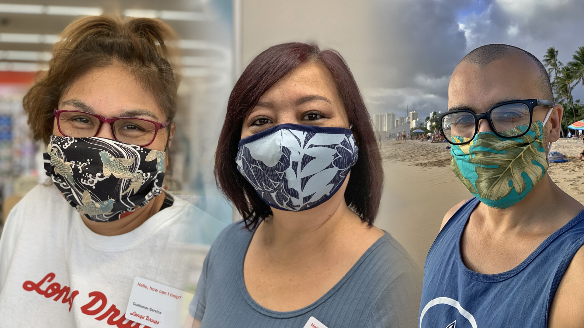 Aloha print facemask hawaii coronavirus